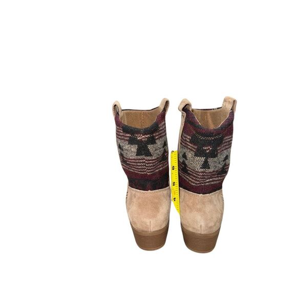 Bjorndal Women Austin Ankle Boot 10 Tan Aztec Knit Western Rodeo Boho Cowboy Y2K - Picture 5 of 9